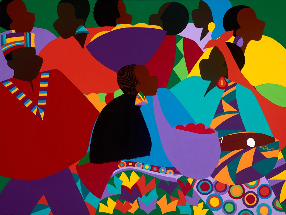 Synthia SAINT JAMES Masekelas Marketplace Congo Giclee On Canvas