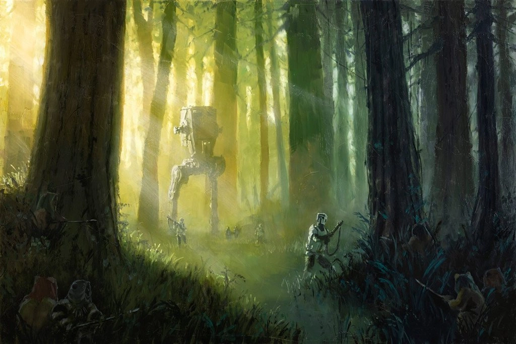 Christopher Clark Patrolling the Endor Moon Giclee On Canvas