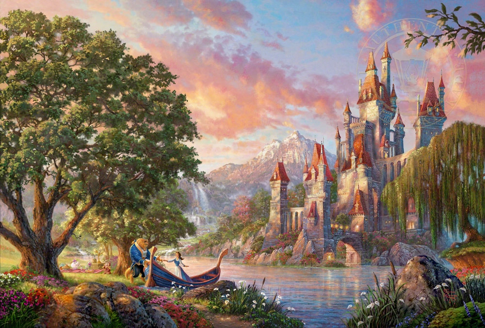 Thomas Kinkade Disney Beauty and the Beast II Giclee On Canvas