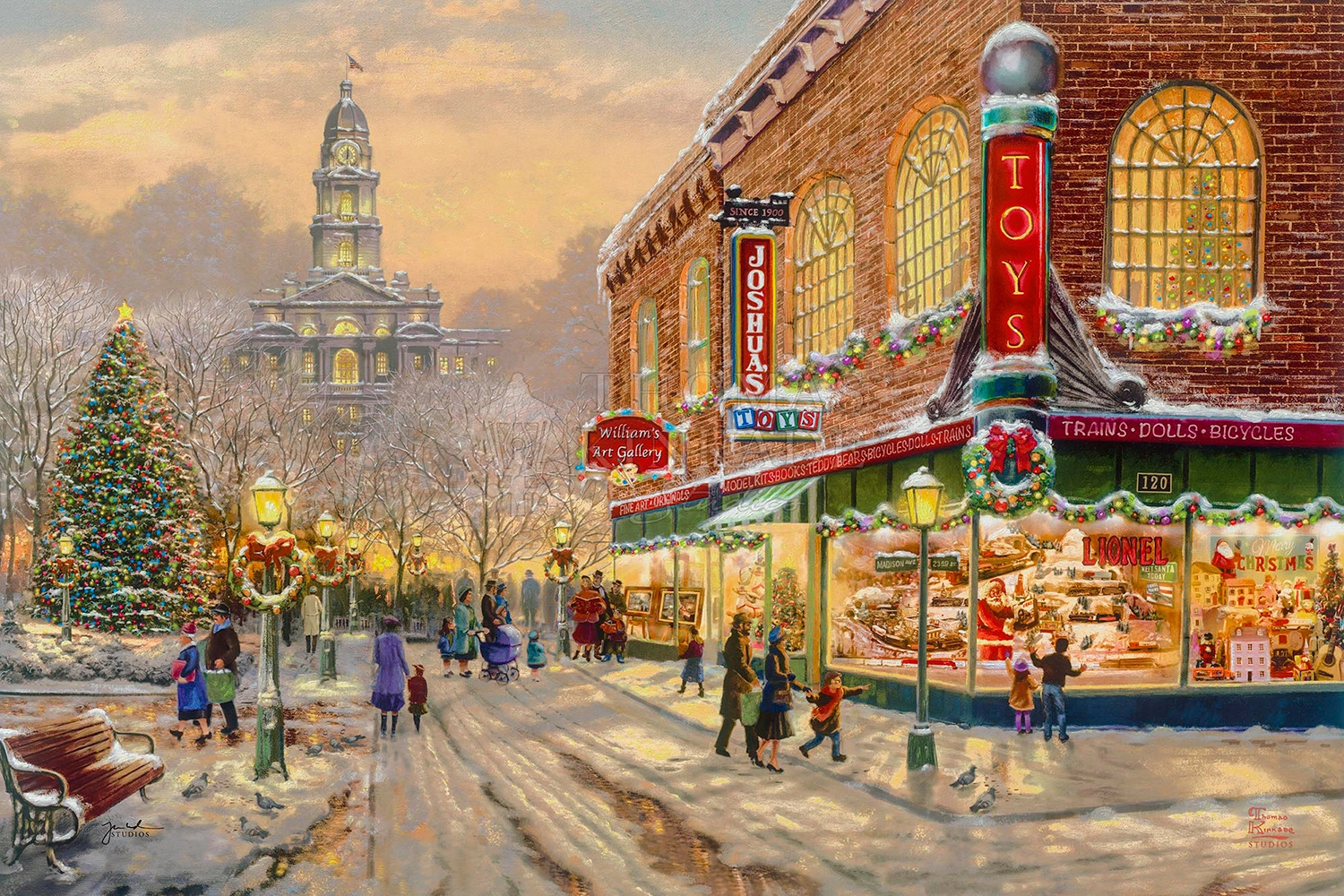 Thomas Kinkade A Christmas Wish Giclee On Canvas