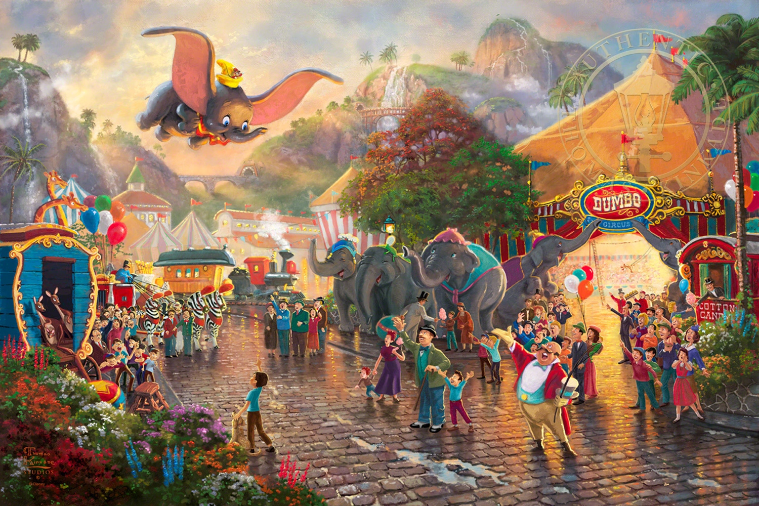 Thomas Kinkade Disney Dumbo Giclee On Canvas