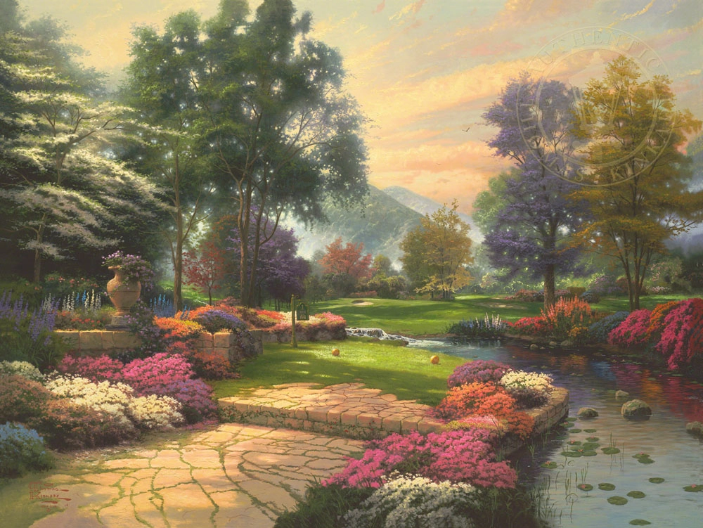 Thomas Kinkade Living Waters Giclee On Paper Artist Proof