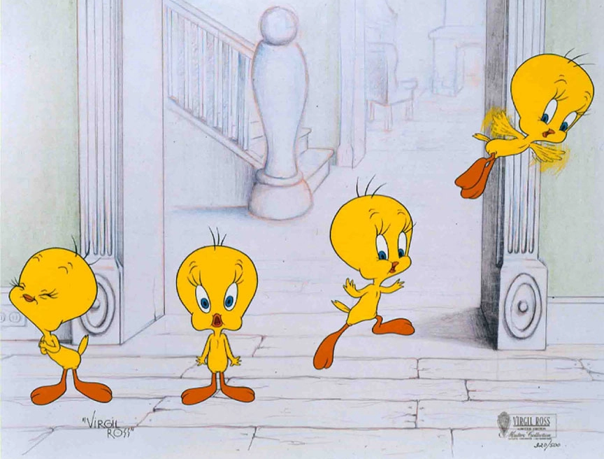 Virgil Ross Tweety's Great Escape Hand-Painted Limited Edition Cel