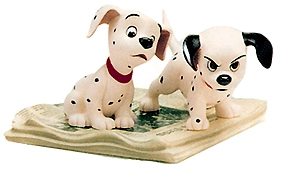 WDCC Disney Classics One Hundred and One Dalmatians Two Puppies On Newspaper Porcelain Figurine