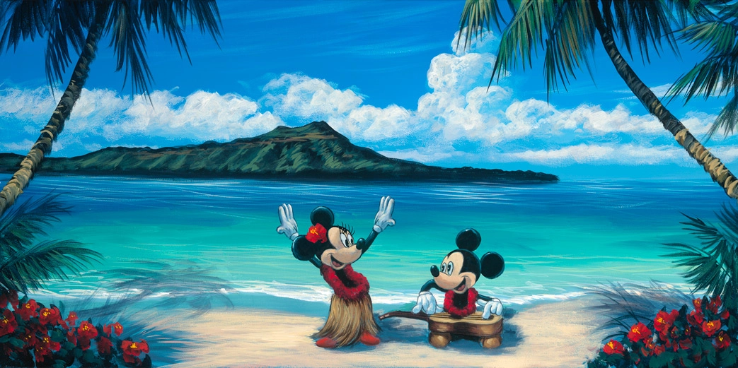 Walfrido Garcia Hawaiian Vacation Hand-Embellished Giclee on Canvas
