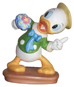 WDCC Disney Classics Mr Duck Steps Out Huey-  Tag Along Trouble Porcelain Figurine