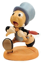 WDCC Disney Classics Pinocchio Jiminy Cricket Wait For Me, Pinoke Porcelain Figurine