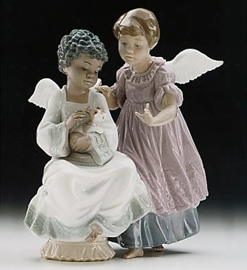Lladro Black Legacy Angelic Harmony Porcelain Figurine