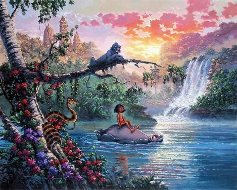 Rodel Gonzalez The Bear Necessities Of Life  - From Disney The Jungle Book Hand-Embellished Giclee on Canvas