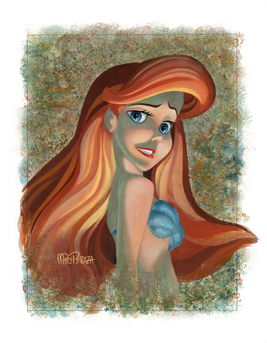 Mike Peraza Princess Ariel Daughter Of Triton Water Color On Gouache Paper