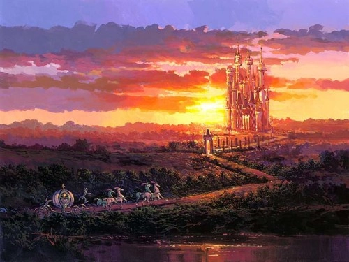 Rodel Gonzalez Castle At Sunset Hand-Embellished Giclee on Canvas