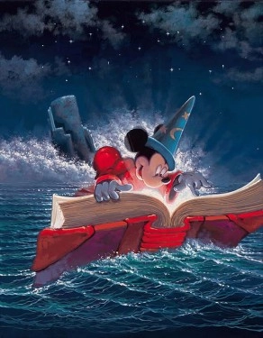 Rodel Gonzalez Sorcery - From Disney Fantasia Hand-Embellished Giclee on Canvas