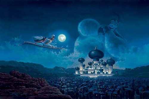 Rodel Gonzalez Flight Over Agrabah - From Disney Aladdin Hand-Embellished Giclee on Canvas