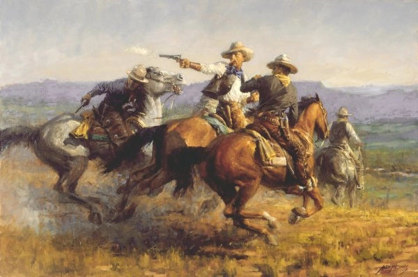 Andy Thomas Desperate Ride By Andy Thomas giclee on canvas