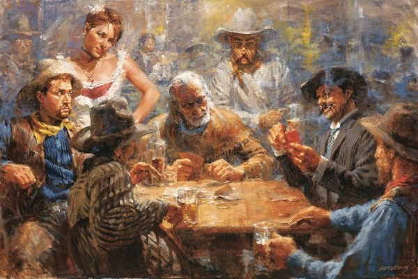 Andy Thomas Draw Poker By Andy Thomas giclee on canvas