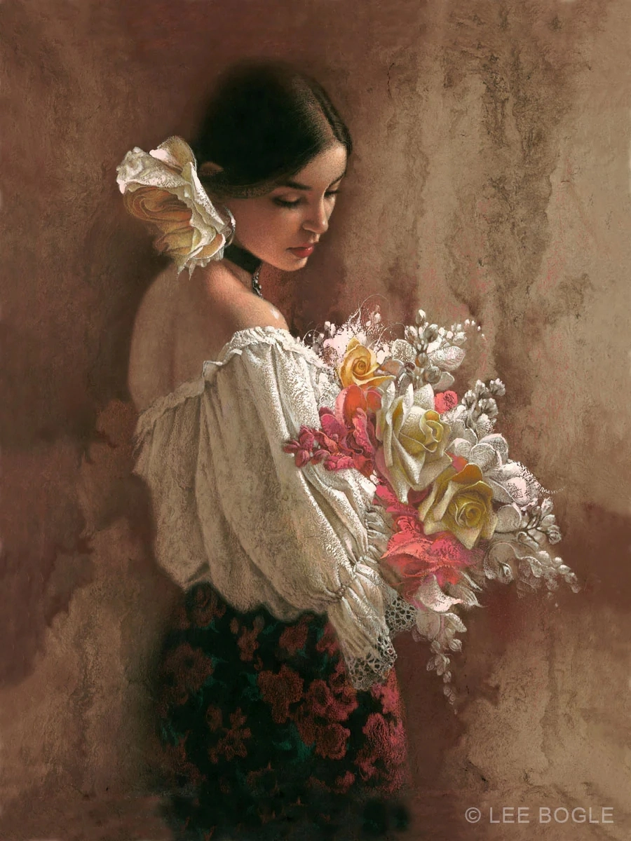 Lee Bogle In The Garden Giclee On Canvas