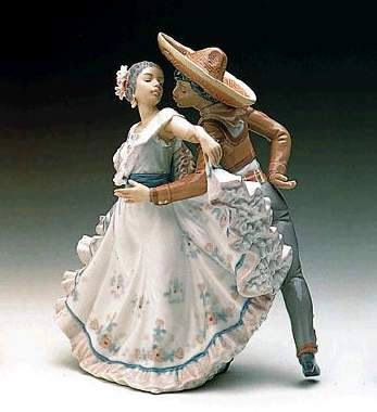 Lladro Mexican Dancers Porcelain Figurine