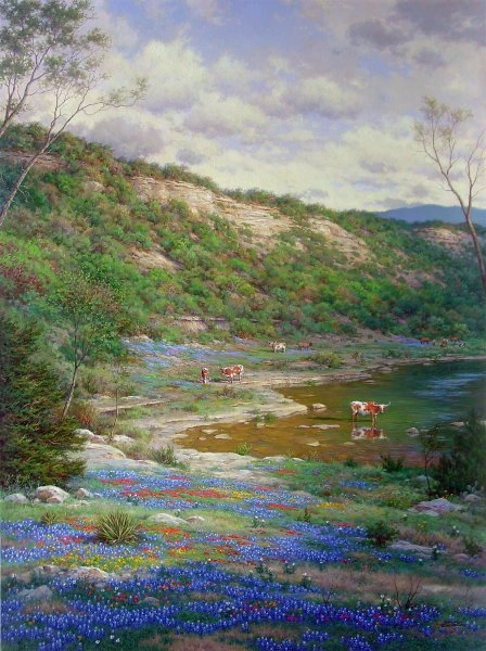 Larry Dyke Texas Spring By Larry Dyke giclee on canvas