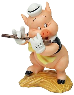 WDCC Disney Classics Three Little Pigs Fifer Pig I Toot My Flute I Don't Give A Hoot 